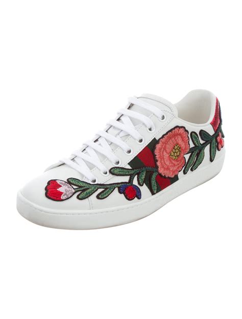 gucci sneakers with flowers|Gucci ace floral print sneakers.